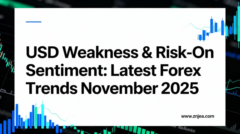 Latest forex trends November 2025 showing USD weakness, EUR/USD breakout above 1.1600, rising commodity currencies, and gold price analysis with technical levels