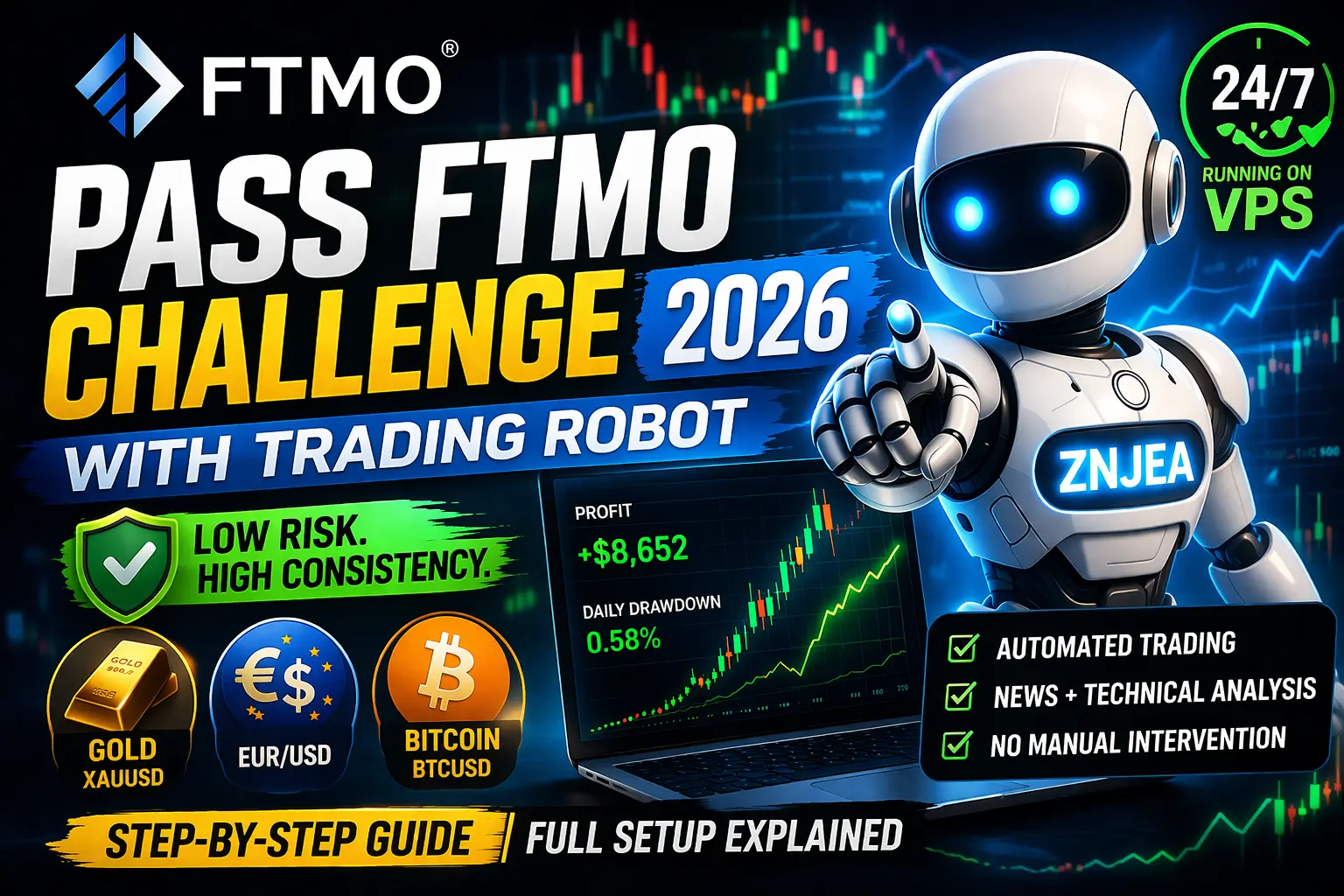 Pass FTMO Challenge Using a Trading Robot